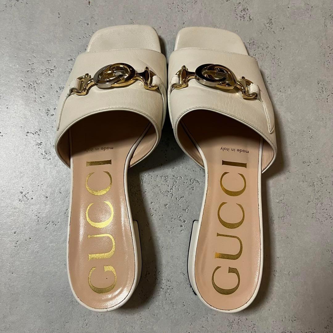 Jastip GUCCI Zumi Horsebit Slide Sandals Printed Leather Impor